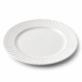 Plat de service ovale 36 cm en porcelaine blanche à bord texturé