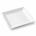 Plat de service carré 25×25 cm en céramique blanche à bords relevés