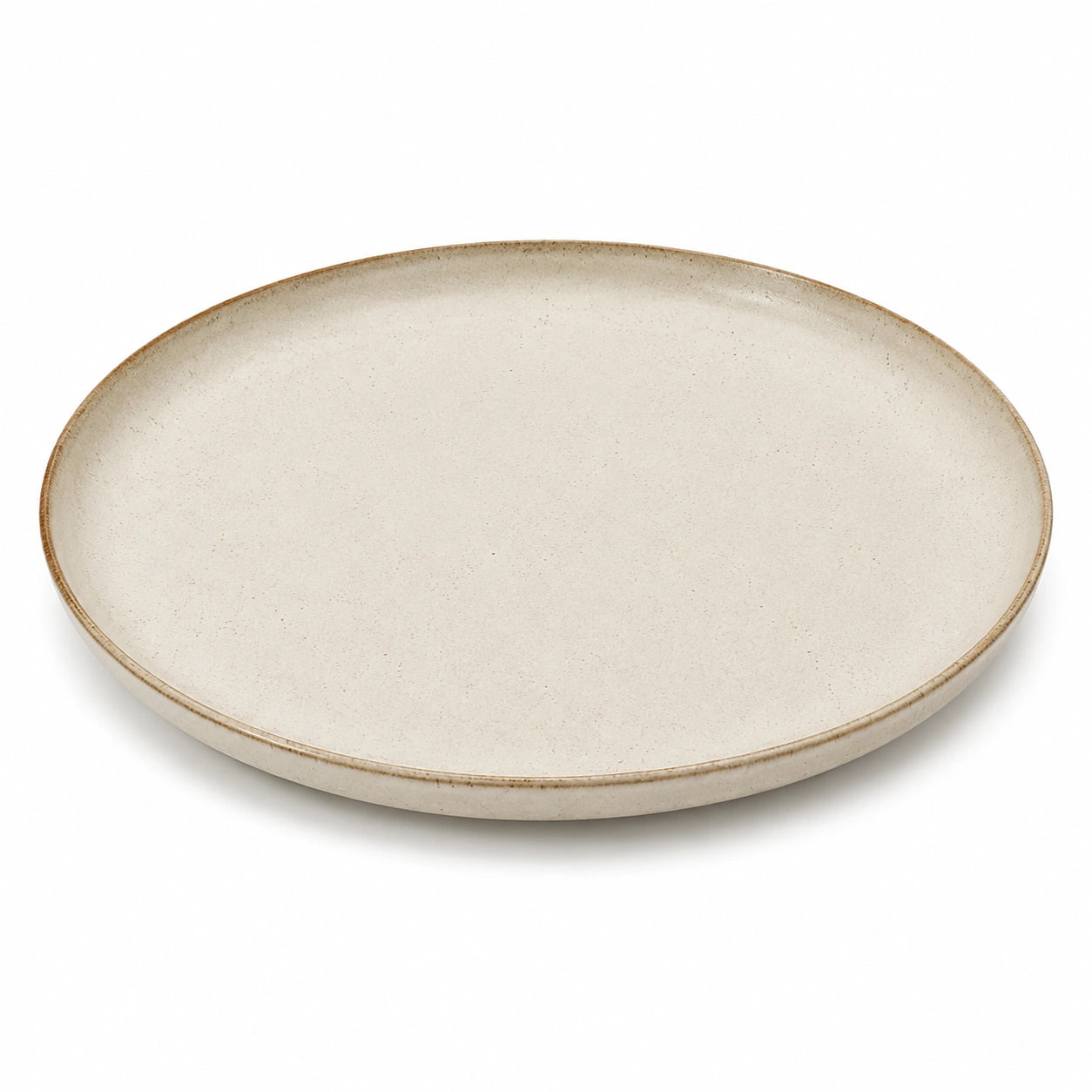 Plat de service ovale 32 cm en céramique beige style rustique