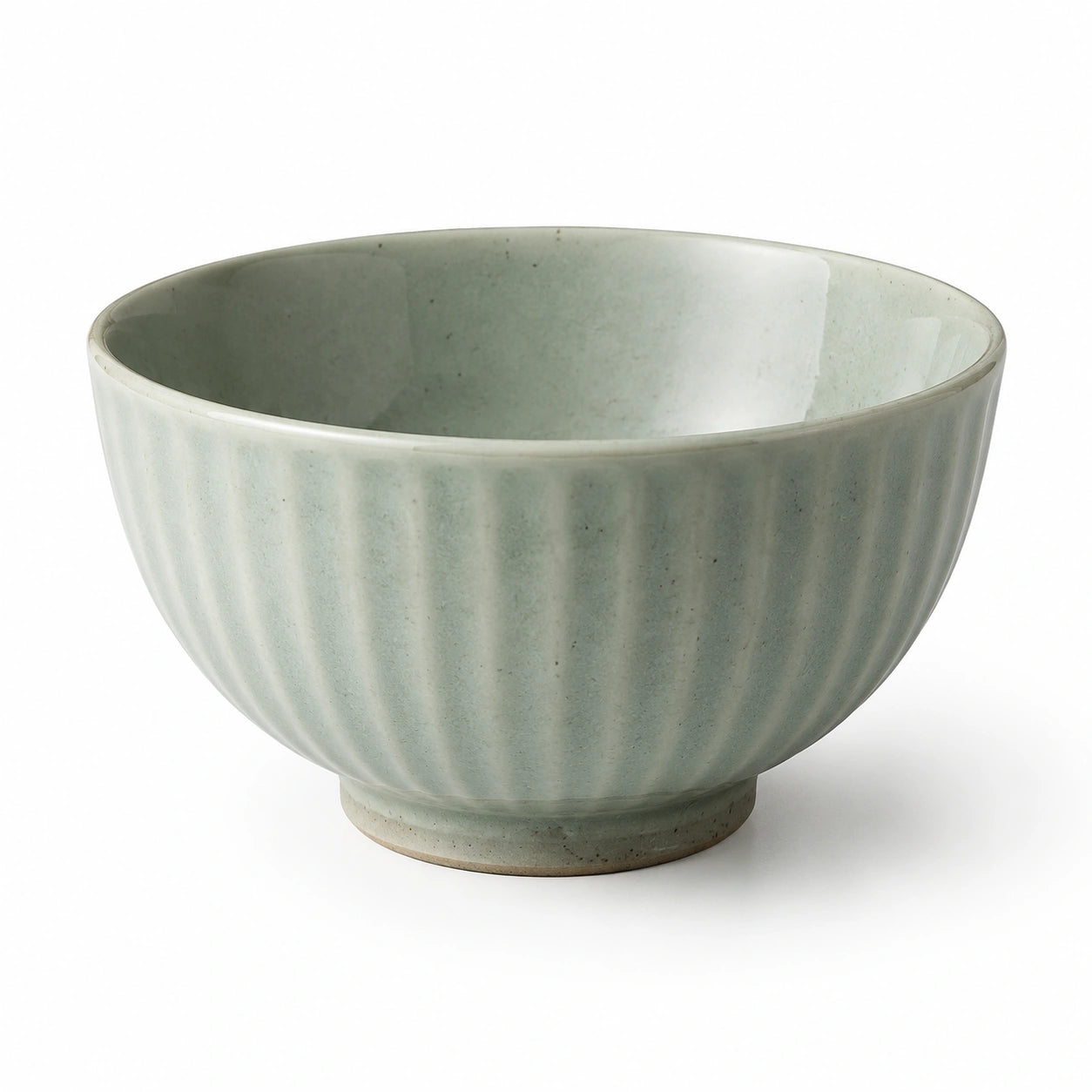 Bol en céramique vert pâle 15 cm à reliefs pour repas