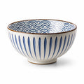 Bol en céramique 18 cm blanc bleu à motifs pour service de table