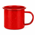 Mug émaillé 350 ml rouge en acier pour boissons chaudes style moucheté