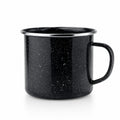 Mug en acier émaillé 300 ml noir moucheté avec anse style camping