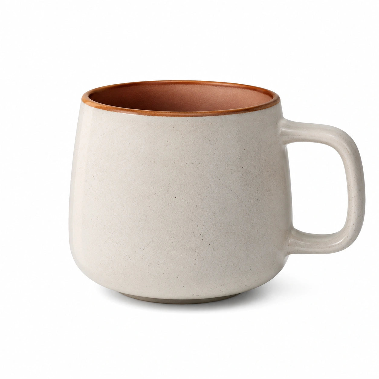 Mug en céramique 400 ml beige/marron 9 x 10 cm style rustique avec anse