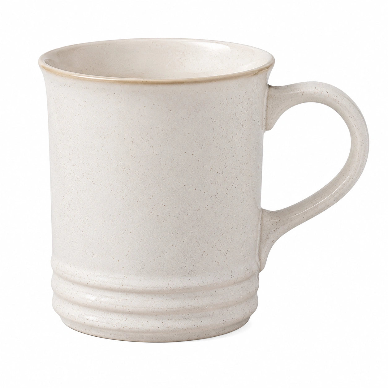 Mug 400 ml 10.5 cm en céramique beige moucheté style rustique