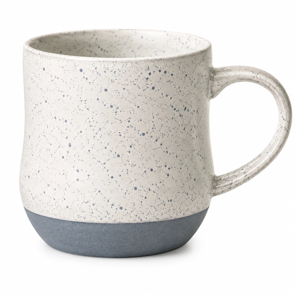 Mug en céramique 400 ml blanc gris moucheté style artisanal