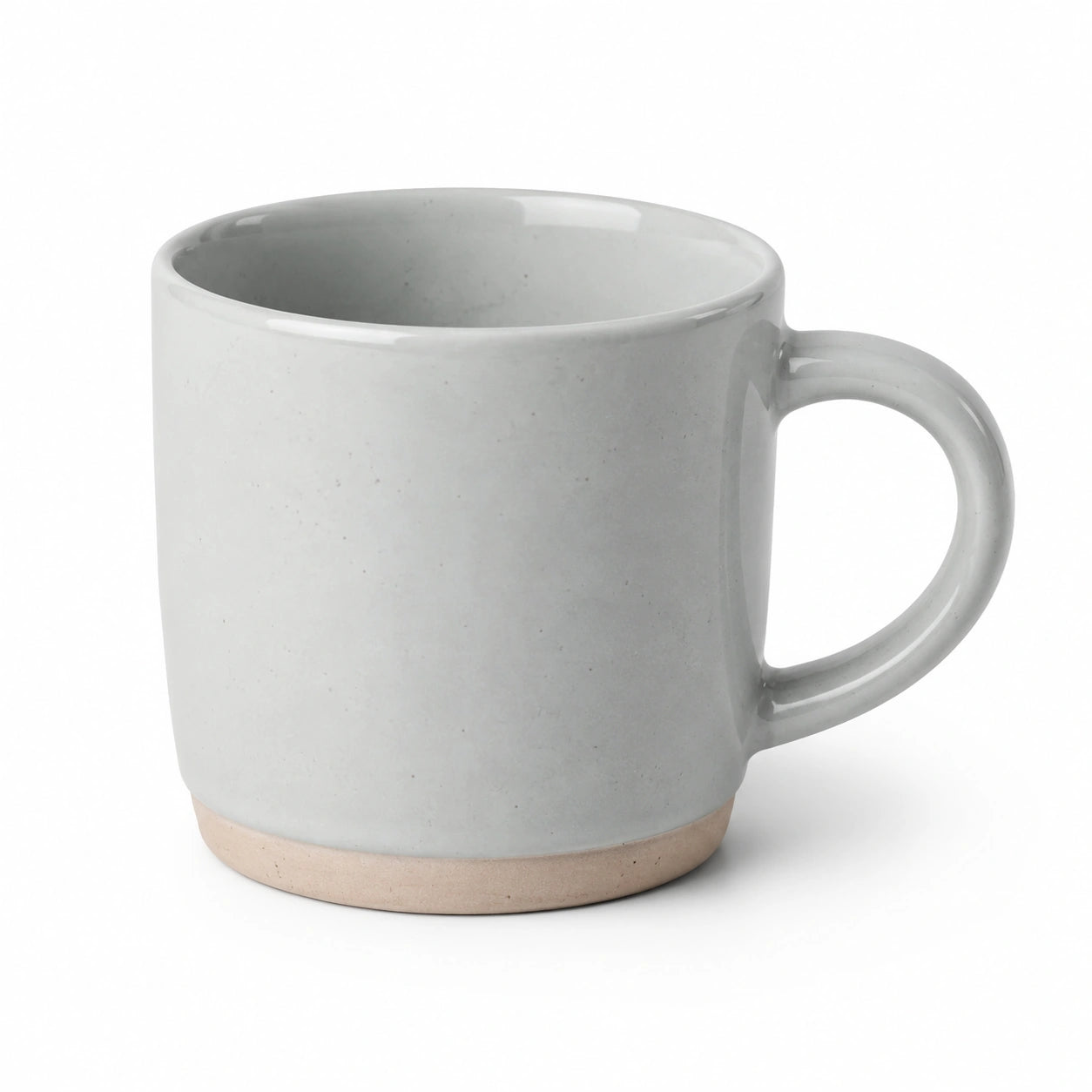 Mug 350 ml en céramique gris beige avec anse style minimaliste