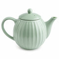 Théière 900 ml en céramique vert pâle à relief pour infusion et service